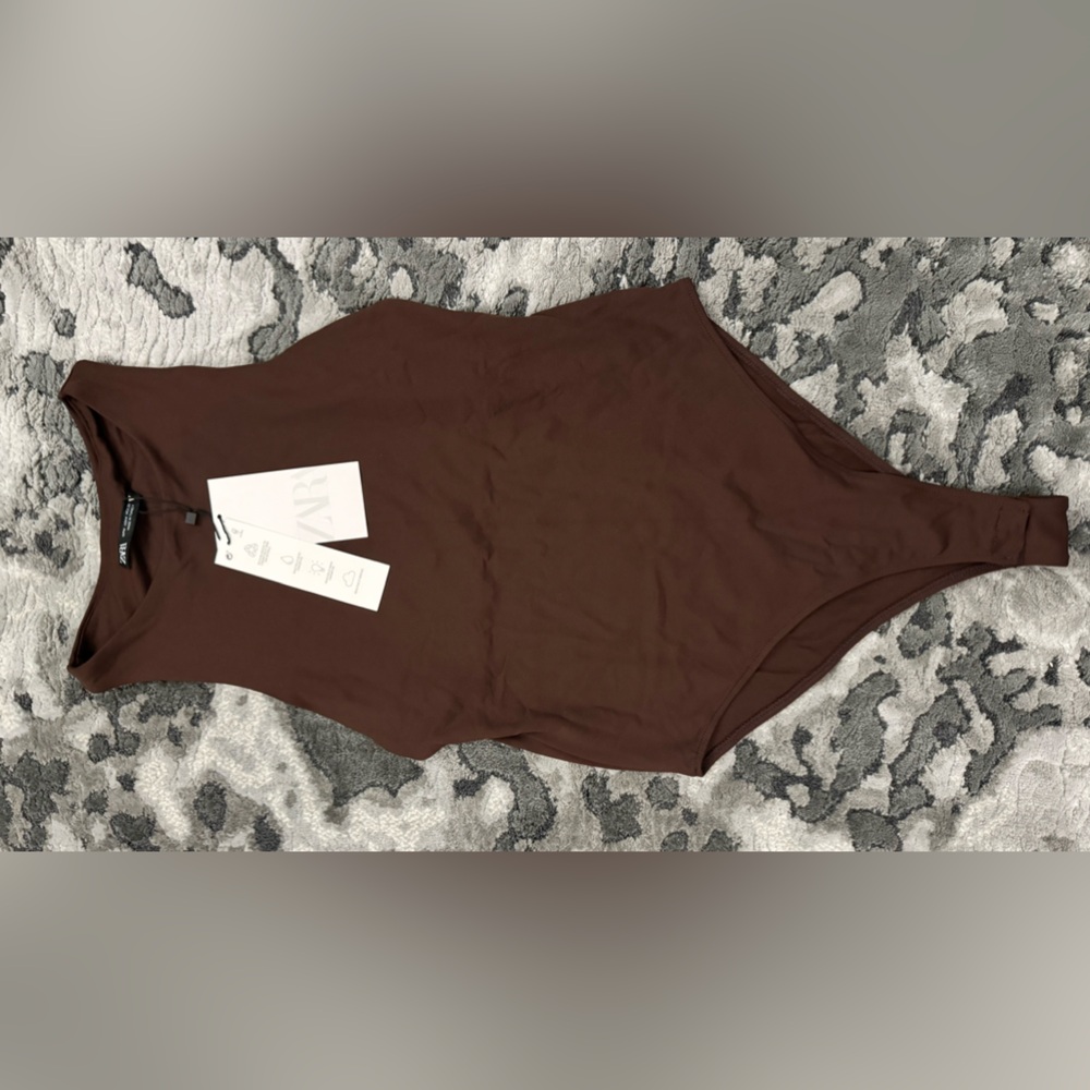 Zara sleeveless brown bodysuit